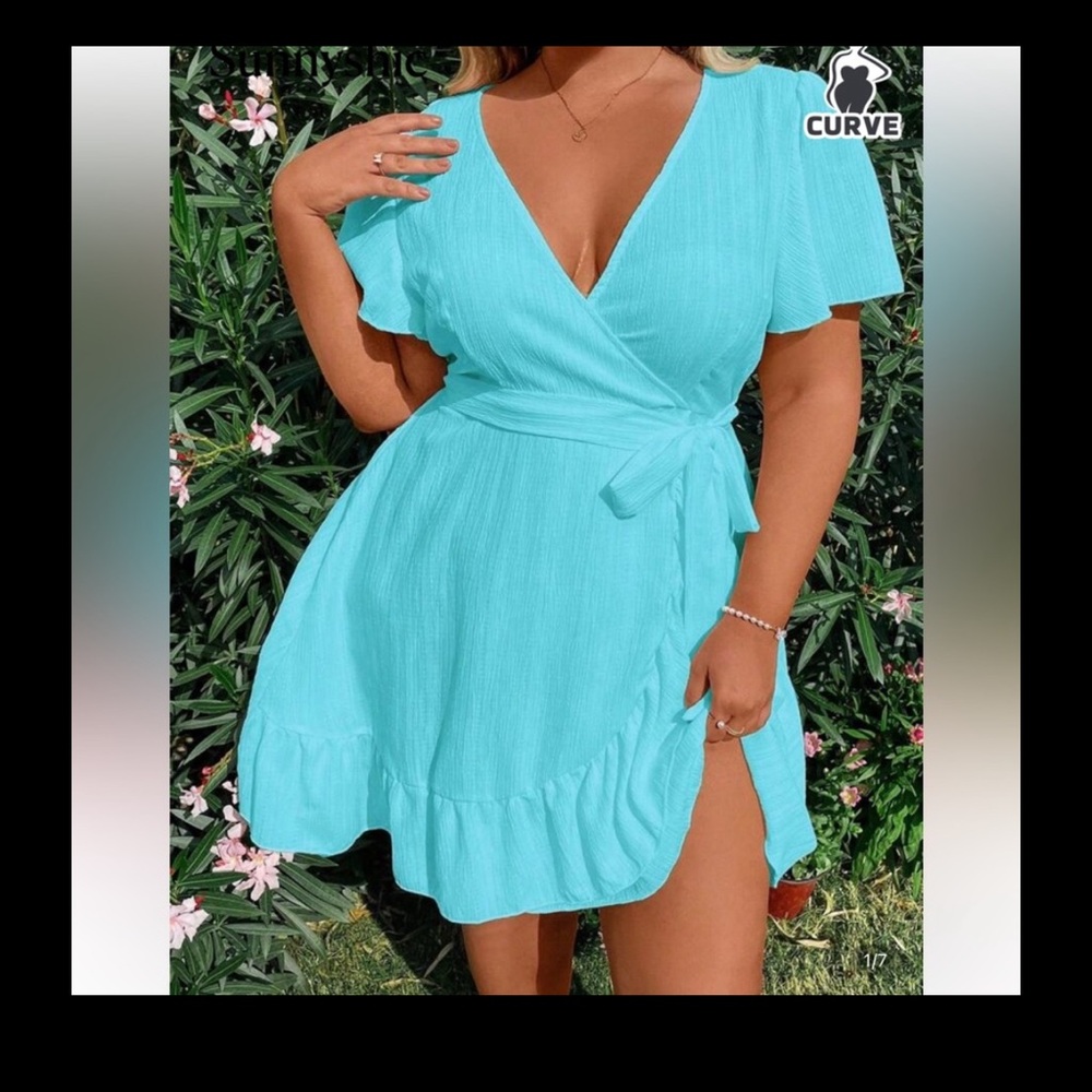 SHEIN Blue Textured Dress